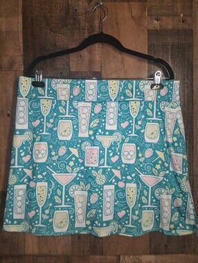NWT Golf Gentry Skort Cocktails Hello Summer Built in Shorts Size XL Stretch